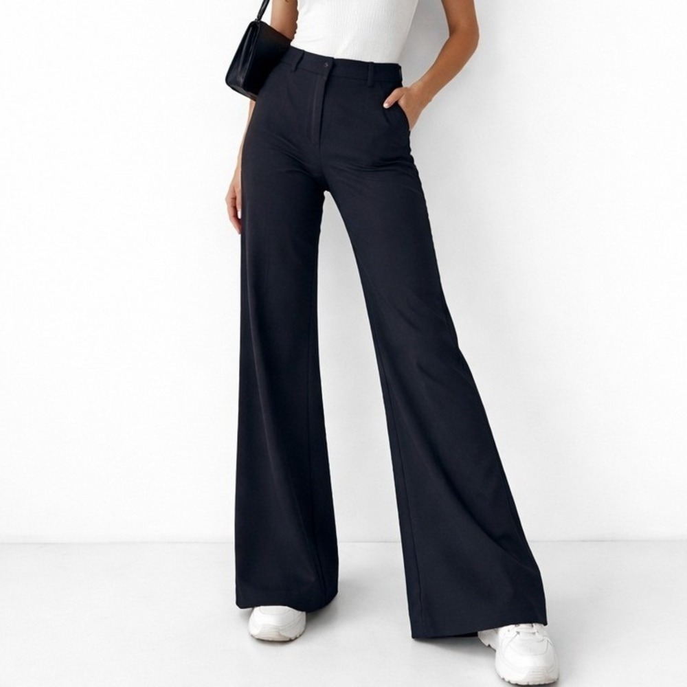 Halara Wide Leg Trousers Women XL Regular Black Athleisure Flared Comfort Pants